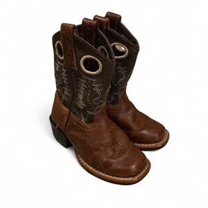 Kids Brown Leather Western Boots
